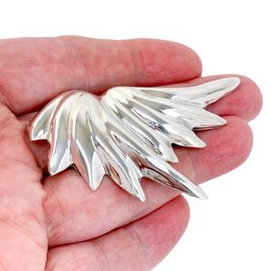 Vintage Mexico Sterling Silver 925 Abstract Wing Pin Brooch